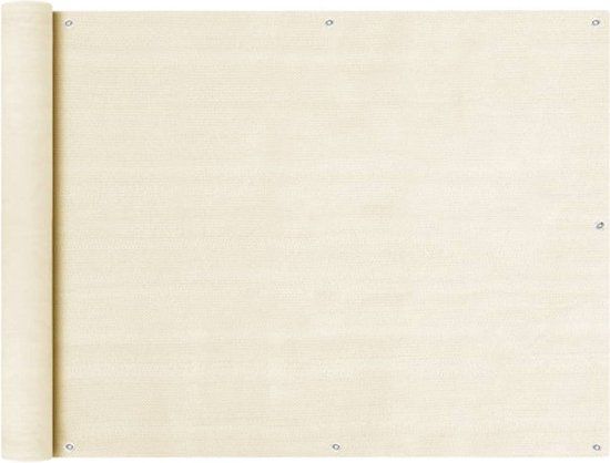 vidaXL Balkonscherm 90x300 cm HDPE Crèmekleurig