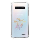 Evetane - Siliconen beschermhoes compatibel met Samsung Galaxy S10 – zachte en versterkte bescherming – hoeken schokbestendig – dun en transparant – bescherming aan de achterkant – karper Diem Gold