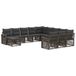 vidaXL Banc de jardin 12 pièces Gris Poly rotin