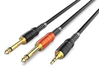 Audibax Per kabel 2 x jack mono op stereo jack, 1,5 m
