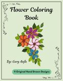 Flower Colouring Book: 11 Original Hand Drawn Designs