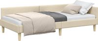 Syfax Cadre de lit d'angle Crème 100 x 200 cm tissu