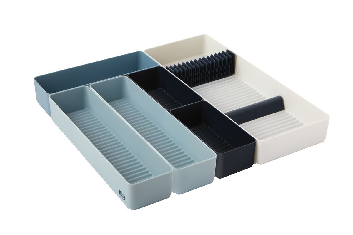Kuhn Rikon Bestekcassette Wave 6-delig - Zwart/Wit/Blauw