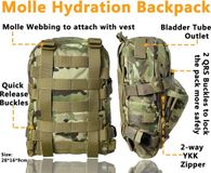 Unyqoos® Sac à dos tactique MOLLE, 2 litres, Nylon, Vert