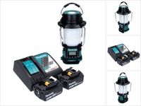 Makita DMR 056 RT radio sans fil 18 V FM DAB+ avec lanterne torche 360° IP65 + 2x batterie rechargeable 5.0 Ah + chargeur