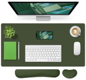 Merkloos Omgoods - Bureau Onderlegger - Ergonomische Polssteun met Traagschuim, 80x40 cm