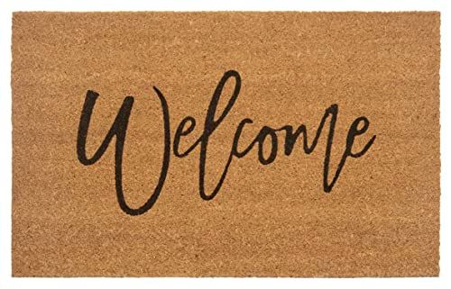 Hanse Home Mix Mats Kokos deurmat voor binnen en buiten, 45 x 75 cm, kokosmat, vuilvangmat, welkomstdesign, weerbestendig, antislip, voor entree en buiten, natuur