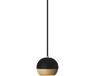 Smarter Design RAY - Lampe suspendue noire en métal, avec abat-jour en chêne FSC® réglable Ø15cm (M)