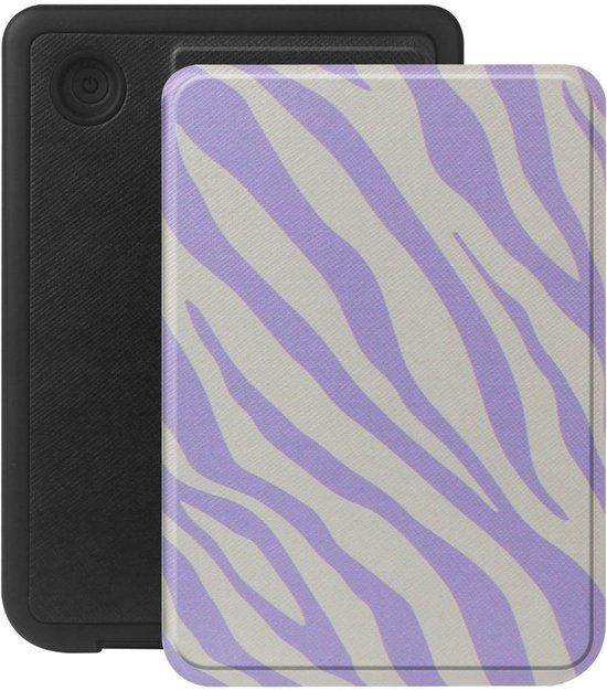 Selencia Ploonk B.V. Ereader Hoes - Geschikt voor Kobo Clara BW/Kobo Clara Colour - Zebra Light Lilac