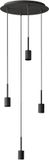 Osram Decor hanglamp Needle Plate 4xE27, donkergrijs, staal, 2m textielkabel, minimalistisch