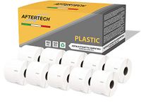 Aftertech 10 x 11354P 57 x 32 mm rollen waterdichte kunststof etiketten, compatibel (1000 etiketten/rol = 10.000 totaal) voor Dymo LabelWriter 10 x 11354PLA