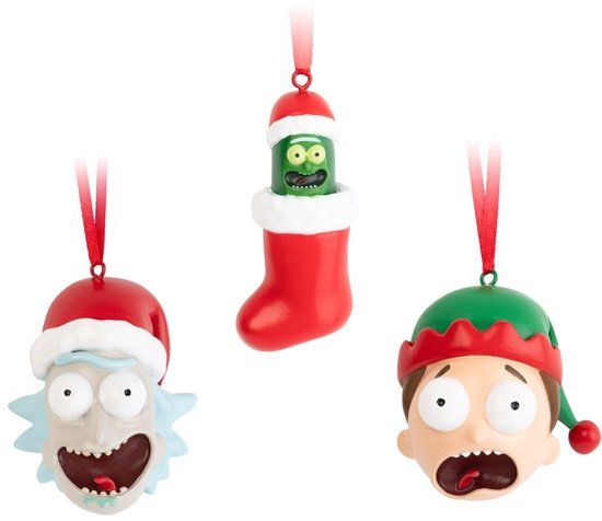 Grupo Erik Rick And Morty - Rick, Morty And Pickle Rick Set Of 3 Kerstballen - Multicolours