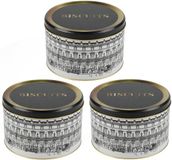 Urban Living Koektrommel - 3x - voorraadblik Biscuits - Versailles - metaal - wit/zwart - 17 x 11 cm