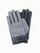 OMBRE Handschoenen - Effen Lichtgrijs Gemêleerd Leer, Polyester, Wol Mannen
