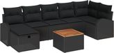 vidaXL Tuinset met 8 zitplaatsen, zwart, van polyrotan