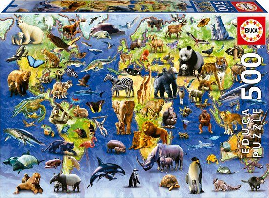 Educa Puzzel - Bedreigde Soorten - 500 Stukjes - Vanaf 10 Jaar