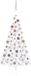 vidaXL Kunstkerstboom Half 150 cm Wit met Verlichting