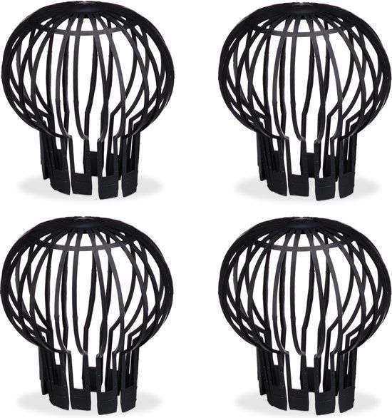 Relaxdays Dakgootbeschermer - Set van 4 - Ø 13 cm - Bladvanger - Kunststof