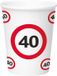 Folat 40 Jaar Verkeersbord Papieren Bekers 350ml - 8 stuks