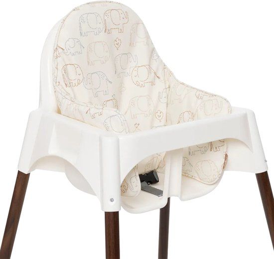 Jollein Kinderstoelkussen Elephant Tales Beige, Wit