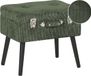 Beliani MALLARD Hocker - Groen - Corduroy - Retro & Vintage - Rechthoek - Stof - Met opbergruimte