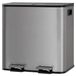 Poubelle de cuisine - Poubelle avec 2 compartiments, 2x15 litres - Acier inoxydable - Fermeture douce - Tri intelligent des déchets - Pieds antidérapants - 41,7x36,5x44 cm