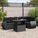 Maison Exclusive - Ensemble de meubles de jardin 6 pièces avec canapé et coussins, noir, en polyrotin