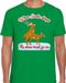 Bellatio Decorations Foute t-shirt / shirt - seksende rendieren - when Santa sleeps the show must go on - groen voor heren XL