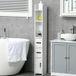 Colonne de salle de bain, meuble WC haut avec étagères et placards - 15 x 17 x 120 cm blanc