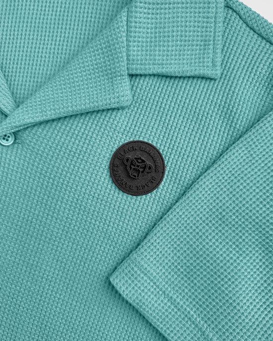 Black Bananas KIDS WAFFLE SHIRT Green Polyester/Cotton Size 152