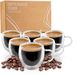 Exitoso dubbelwandige latte macchiato glazen | 80 ml set van 6 glazen | dubbelwandige koffieglaasjes | borosilicaatglas koffiekopjes glas | koffieglaasjes cappuccino glazen met oor