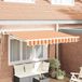 Maison Exclusive - Parasol manuel, 3,5 x 2 mètres, rayé jaune, orange et blanc
