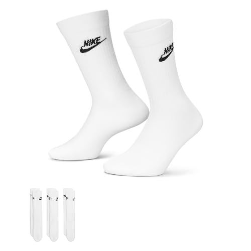 Nike Everyday Cushion Crew Sokken Senior (3-pack) Wit/Zwart Polyester Unisex 34-38