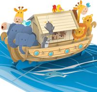 papercrush® Pop-up kaart Ark van Noach - 3D doopkaart voor meisjes & jongens, verjaardagskaart voor kinderen - pop-up wenskaart voor de doop van een petekind, geldcadeau voor communie & kinderfeestje