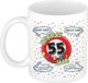 Bellatio Decorations Verjaardag cadeau mok 55 jaar - wit - ouwe taart - 300 ml - keramiek