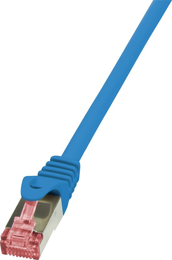 LogiLink RJ45 Netwerk Aansluitkabel CAT 6 S/FTP 2 m Blauw Vlambestendig, Snagless