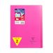 Clairefontaine 971408AMZC Pak met 2 Geniete Schriften Koverbook Roze - A4 21x29,7 cm - 96 Pagina's Grote Ruitjes - Wit Papier 90 g - Polypro Omslag