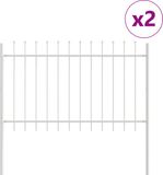 vidaXL Tuinhek WOERDEN - 2 stuks - 3,4 x 0,8 m - Poedercoat staal - Wit