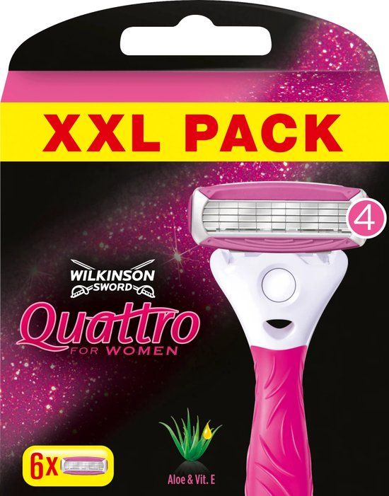 Wilkinson Sword Quattro for Women - Scheermesjes - 6 Stuks - Roze