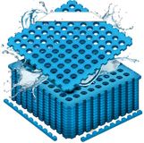 Hikemeister Zwembad tegels – 72 stuks – 11.52 m² - 1 cm dik - zwembad vloerbescherming - foam tegels met rand stukken - warmte isolerend – drainagegaten - anti slip - outdoor tegels