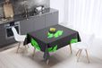 Bonamaison Tafelkleed, Anti-Mold, Sneldrogend, Waterdicht, 100% Polyester Tafellaken, Neon groene rook, 140 x 140 Cm