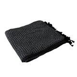 Enjoy Home - Dune Collection - Blanket with fringes - 80% recycled cotton - 20% polyester - dark grey - 130 x 160 cm