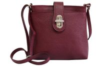 AmbraModa Italiaans echt lederen handtas schoudertas crossbody tas citybag crossover voor vrouwen GL007 Bordeaux