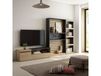 Ensemble meuble tv effet bois de chêne et noir 320x35x186cm