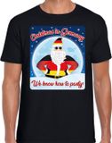 Bellatio Decorations Fout Duitsland Kerst t-shirt / shirt - Christmas in Germany we know how to party - zwart voor heren - kerstkleding / kerst outfit M