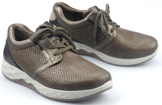 Gabor rollingsoft 56.995.13 lederen sneaker voor dames taupe