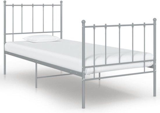 vidaXL Bedframe Metaal Grijs 100x200 cm