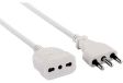 Electraline 46123 Verlengstuk 3 m stekker en stopcontact tweewaardig 10/16 A, witte kabeldiameter 3G1 mm