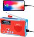 oCreon Radio Solaire Dynamo - Manivelle - Lampe SOS - Lampe de Lecture - Rechargeable pour Urgences