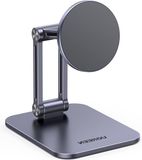 Merkloos Magnetische mobiele telefoon stand opvouwbare Stand met metalen ringen Compatibel met iPhone 14 Pro Max Pro/13/12 Magsafe Case - Grijs magnetic cell phone stand